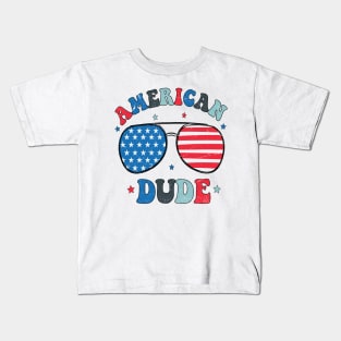 American Dude Kids Shirt - Freedom Toddler Tee - Boys 4th Of July Kids Shirt Kids T-Shirt